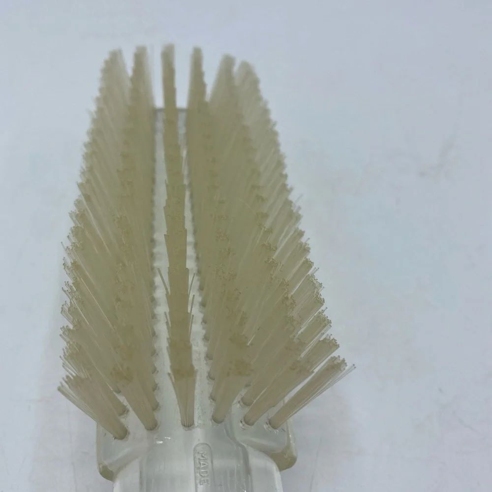 Vintage FULLER Hairbrush Clear Acrylic Handle Brush 6 Row 8
